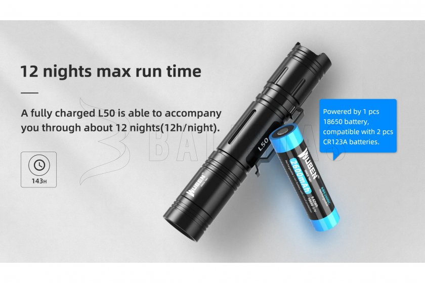 Zaklamp Wuben L50 zwart