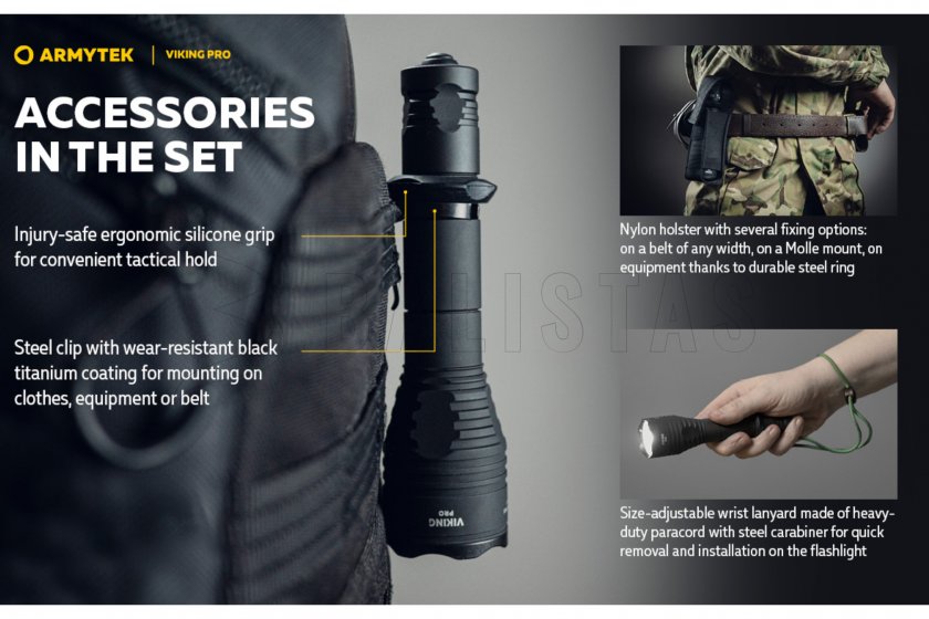 Zaklamp Armytek Viking PRO SET koud licht