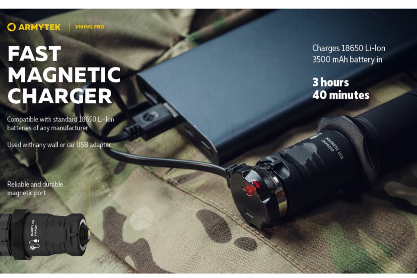 Zaklamp Armytek Viking PRO SET koud licht