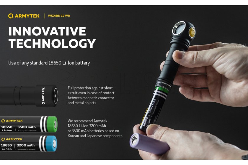 Multifunctionele zaklamp Armytek Wizard C2 WR USB wit/rood licht