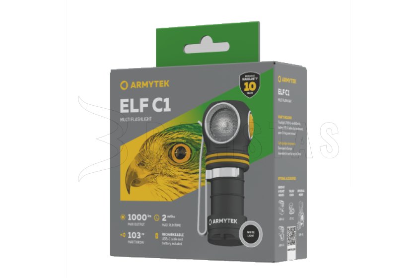 Multifunctionele zaklamp Armytek Elf C1 USB-C wit licht