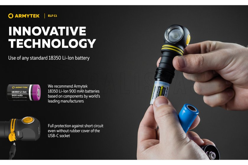 Multifunctionele zaklamp Armytek Elf C1 USB-C wit licht