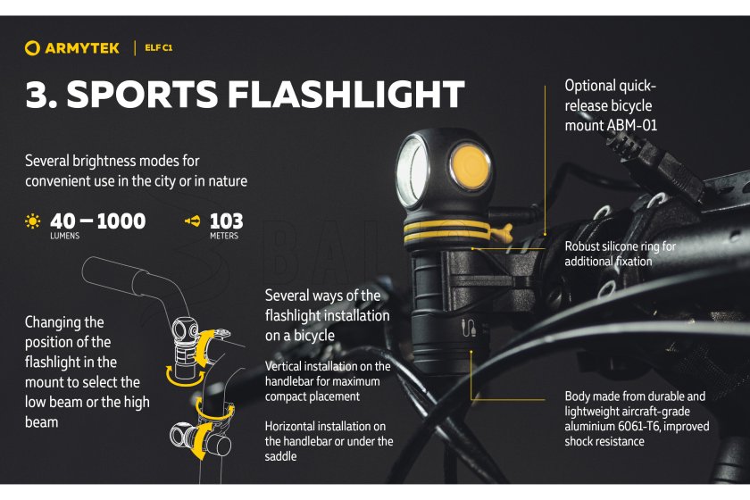 Multifunctionele zaklamp Armytek Elf C1 USB-C wit licht