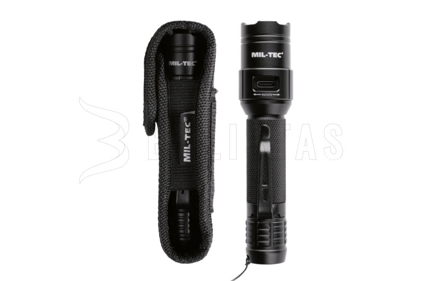 Tactische zaklamp Mil-Tec Mini Recharge Zwart