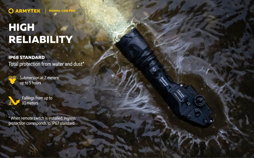 Tactische zaklamp Armytek Parma C2IR Pro Koud / Infrarood licht