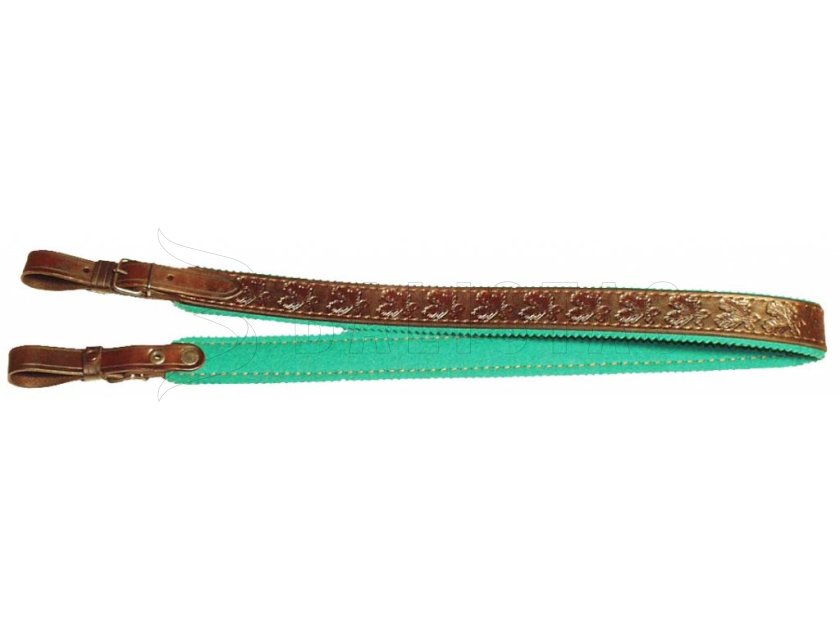 Leren geweerriem met vilt onderlegd 4cm