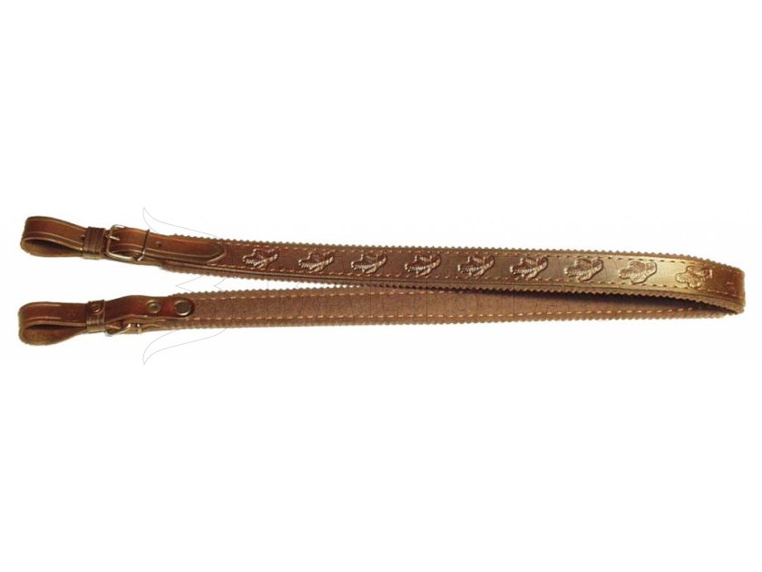 Leren geweerriem met vilt onderlegd 4cm