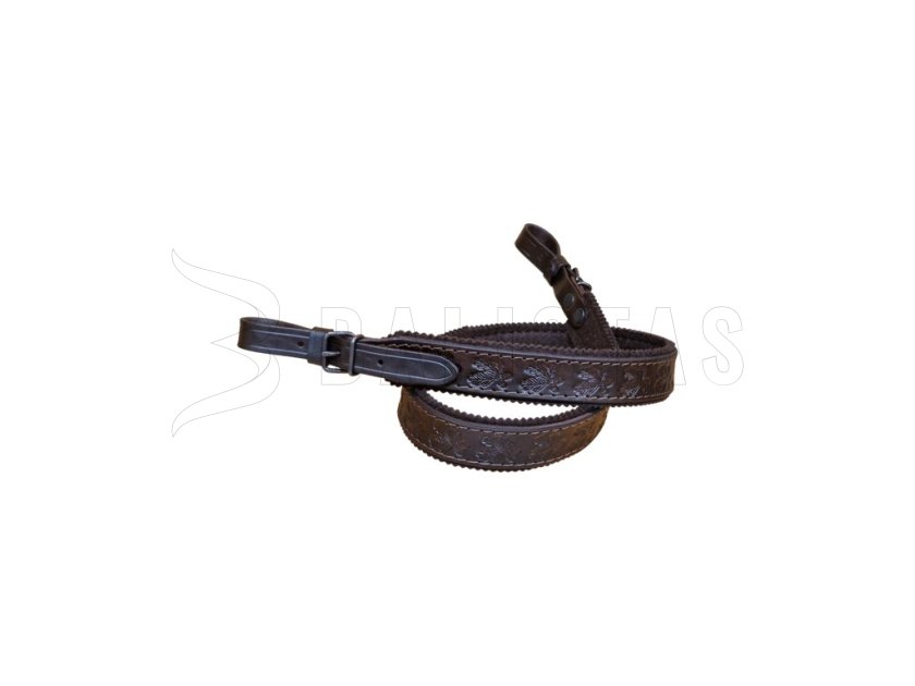 Leren geweerriem met vilt onderlegd 4cm