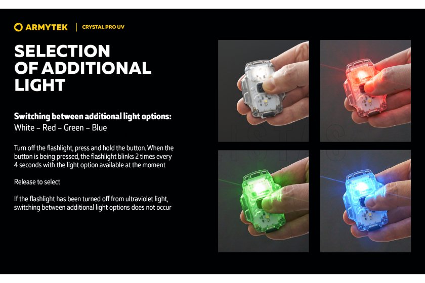 Multifunctionele zaklamp Armytek Crystal Pro UV - groen