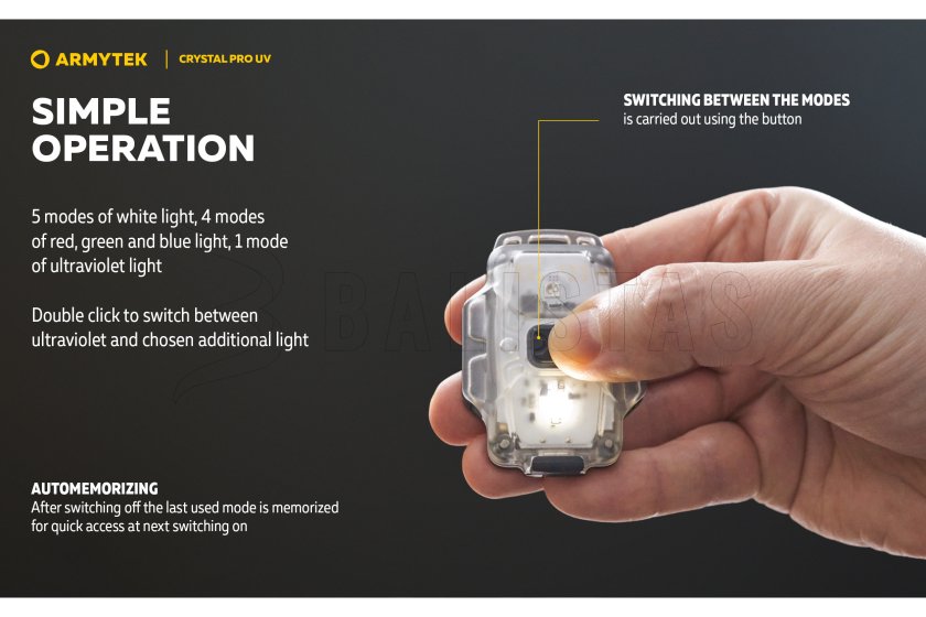 Multifunctionele zaklamp Armytek Crystal Pro UV - groen