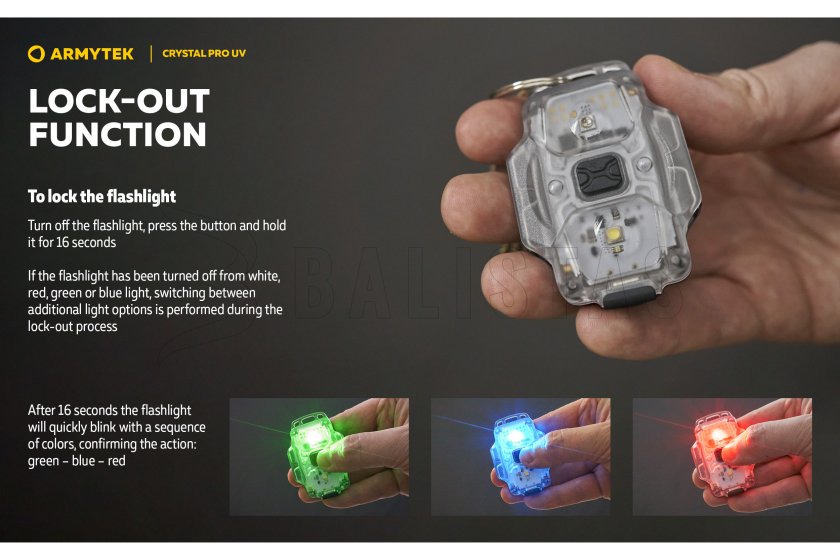 Multifunctionele zaklamp Armytek Crystal Pro UV - groen