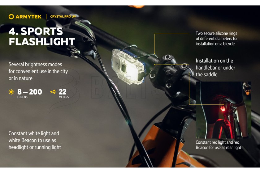 Multifunctionele zaklamp Armytek Crystal Pro UV - groen