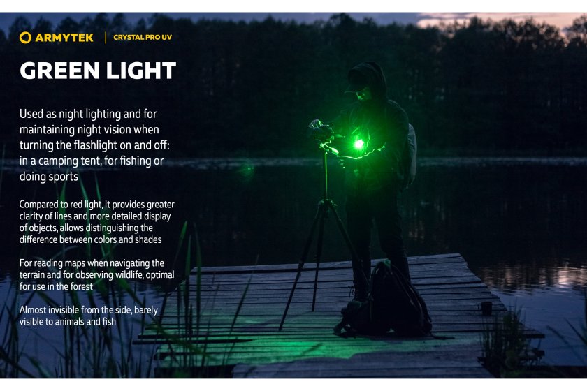 Multifunctionele zaklamp Armytek Crystal Pro UV - groen