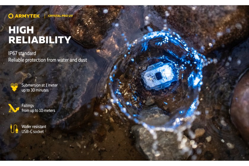 Multifunctionele zaklamp Armytek Crystal Pro UV - groen