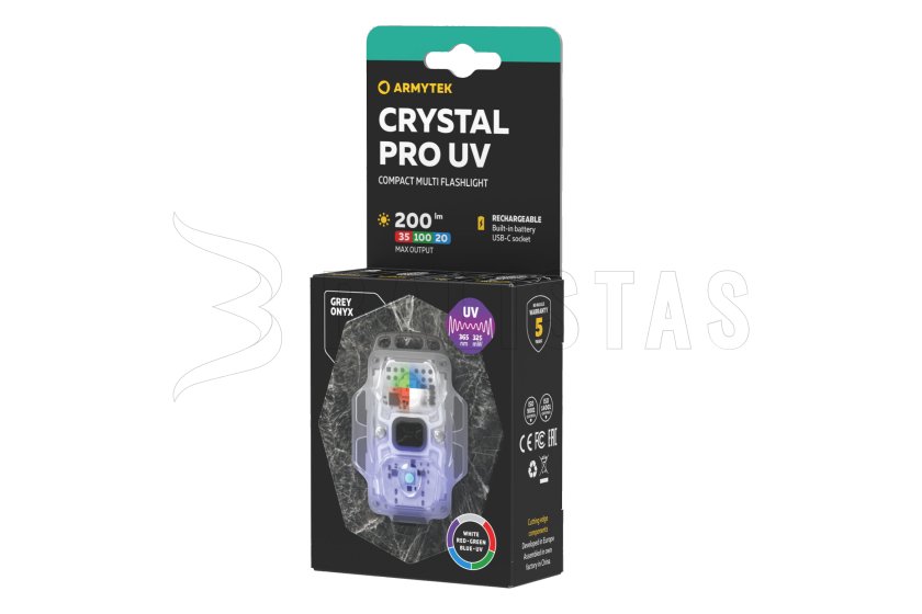 Multifunctionele zaklamp Armytek Crystal Pro UV - grijs