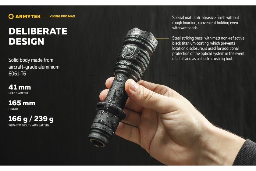 Zaklamp Armytek Viking PRO MAX koud licht