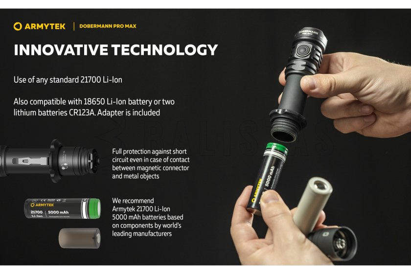 Zaklamp Armytek Dobermann PRO MAX wit licht