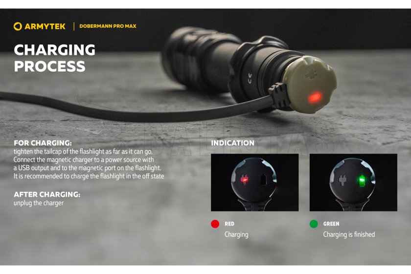 Zaklamp Armytek Dobermann PRO MAX wit licht