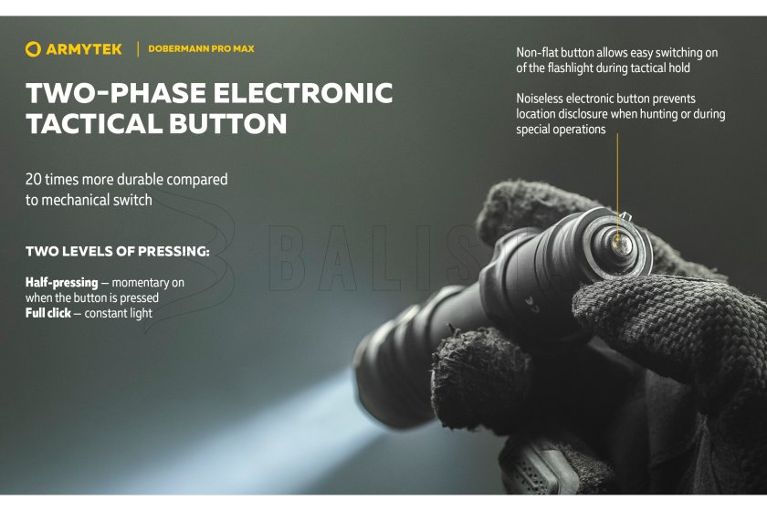 Zaklamp Armytek Dobermann PRO MAX wit licht