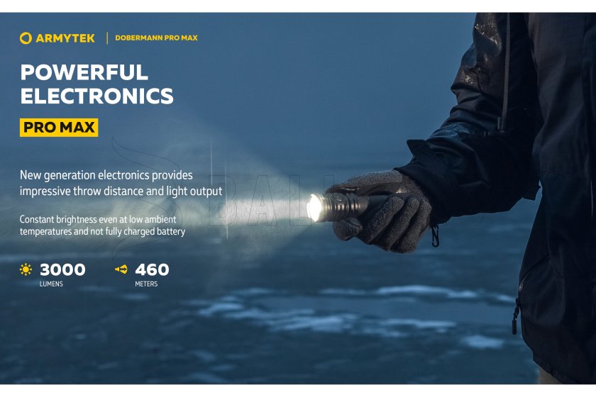 Zaklamp Armytek Dobermann PRO MAX wit licht