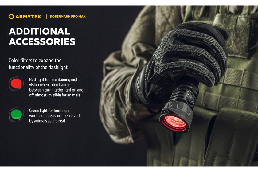 Zaklamp Armytek Dobermann PRO MAX wit licht