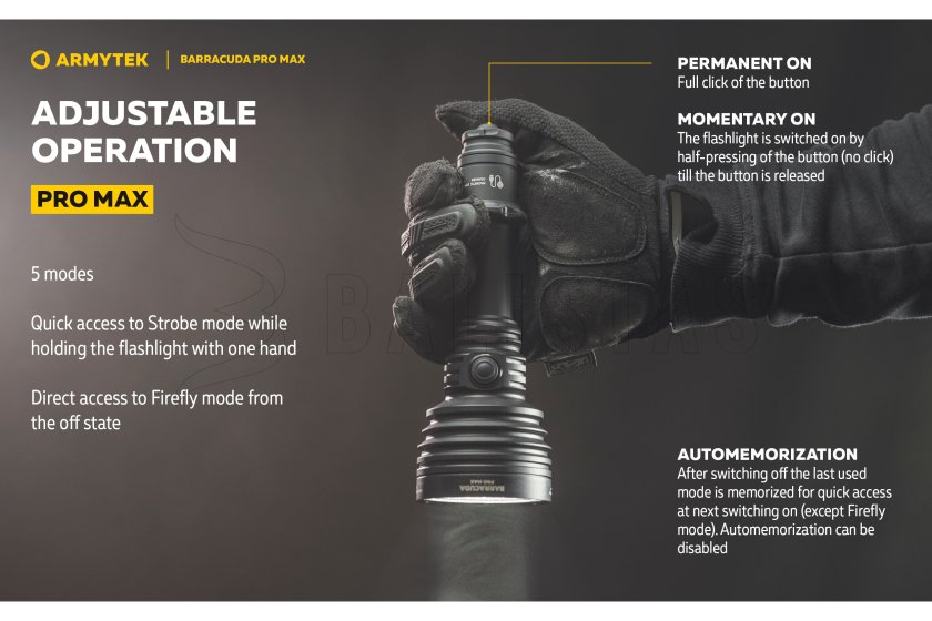 Zaklamp Armytek Barracuda Pro Max koud licht