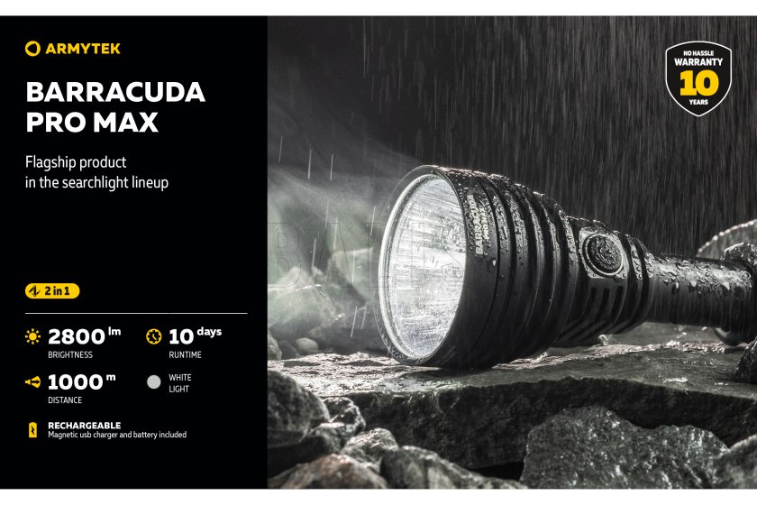 Zaklamp Armytek Barracuda Pro Max koud licht