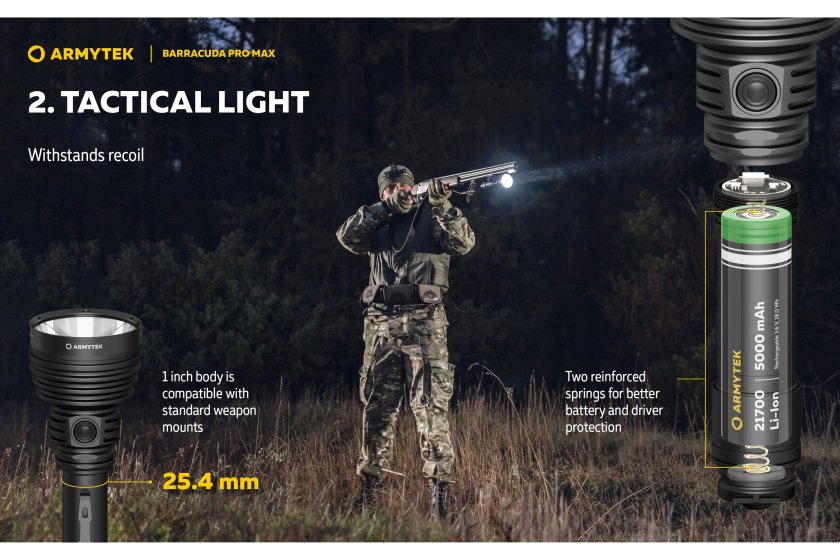 Zaklamp Armytek Barracuda Pro Max koud licht