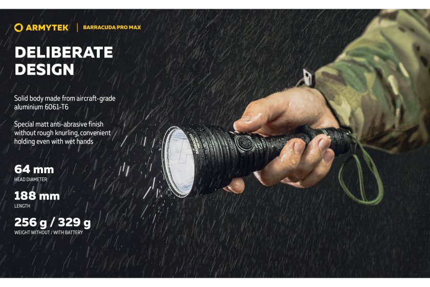 Zaklamp Armytek Barracuda Pro Max koud licht