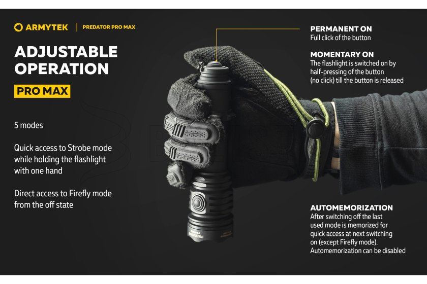 Svítilna Armytek Predator PRO MAX koud wit licht