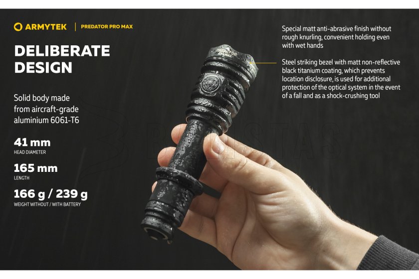 Svítilna Armytek Predator PRO MAX koud wit licht