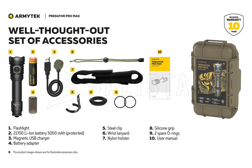 Svítilna Armytek Predator PRO MAX koud wit licht
