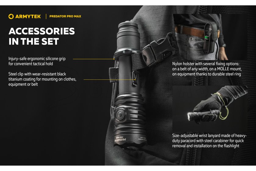 Svítilna Armytek Predator PRO MAX koud wit licht