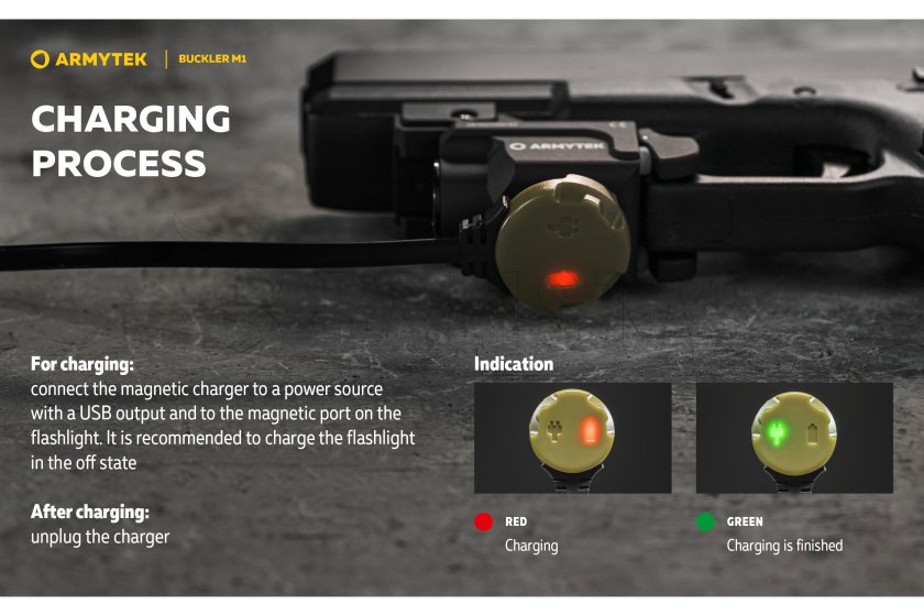 Tactische zaklamp Armytek Buckler M1 koud licht