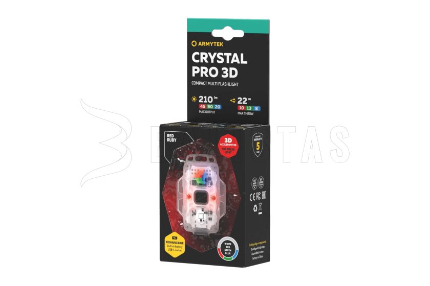 Multifunctionele zaklamp Armytek Crystal Pro 3D - rood