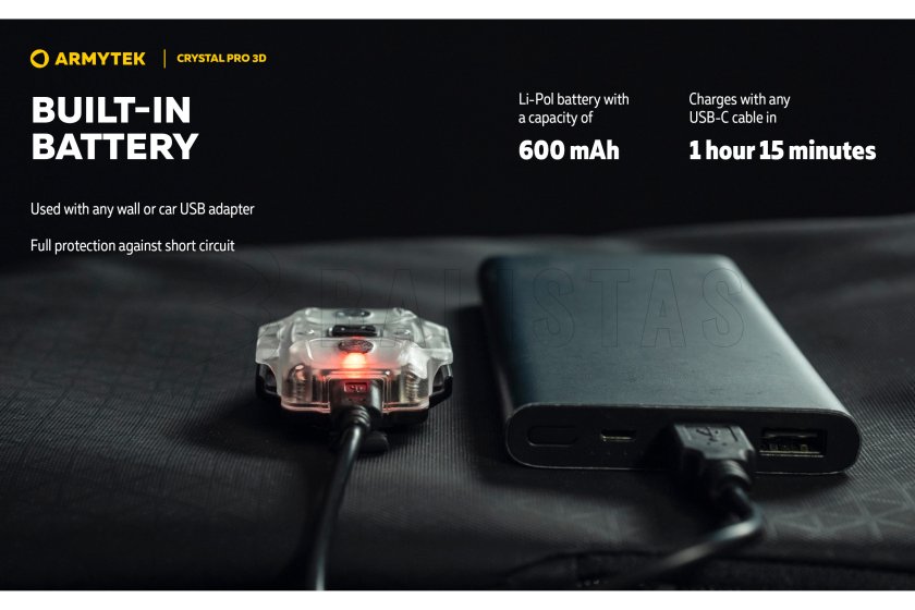Multifunctionele zaklamp Armytek Crystal Pro 3D - rood