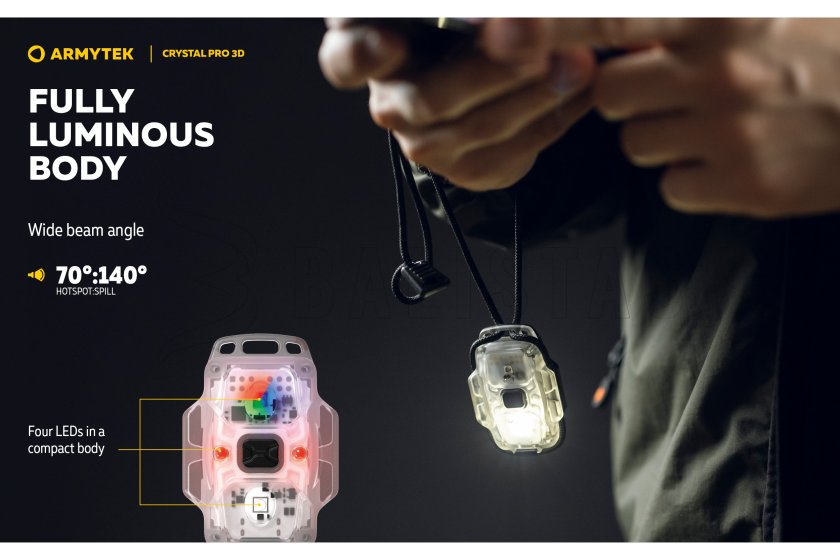 Multifunctionele zaklamp Armytek Crystal Pro 3D - rood