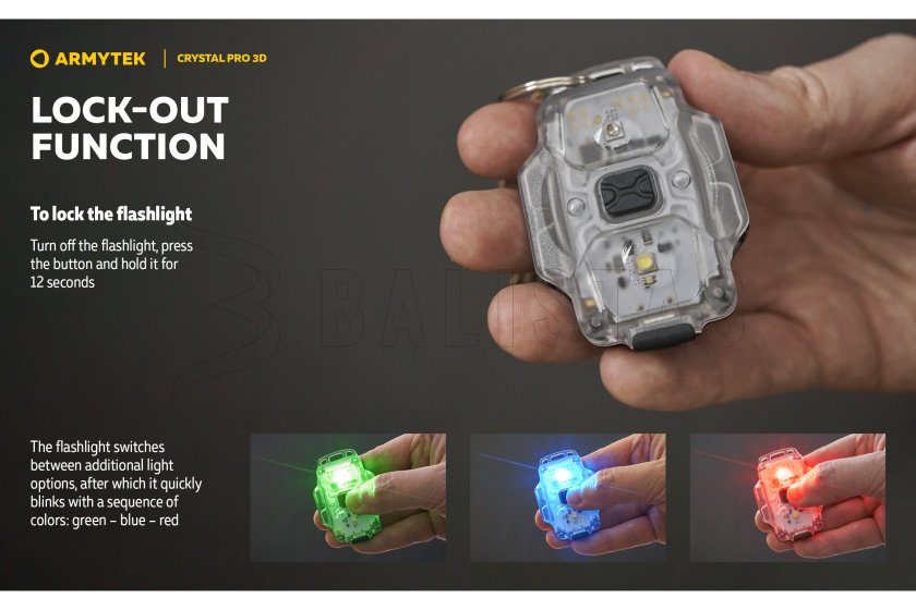 Multifunctionele zaklamp Armytek Crystal Pro 3D - rood