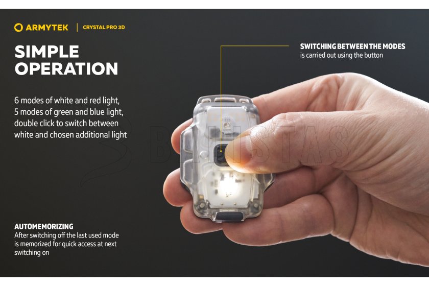 Multifunctionele zaklamp Armytek Crystal Pro 3D - rood