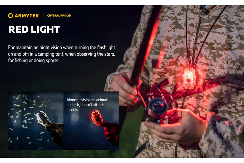 Multifunctionele zaklamp Armytek Crystal Pro 3D - rood