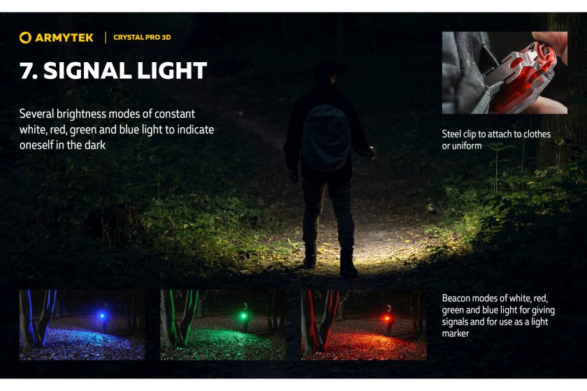 Multifunctionele zaklamp Armytek Crystal Pro 3D - rood