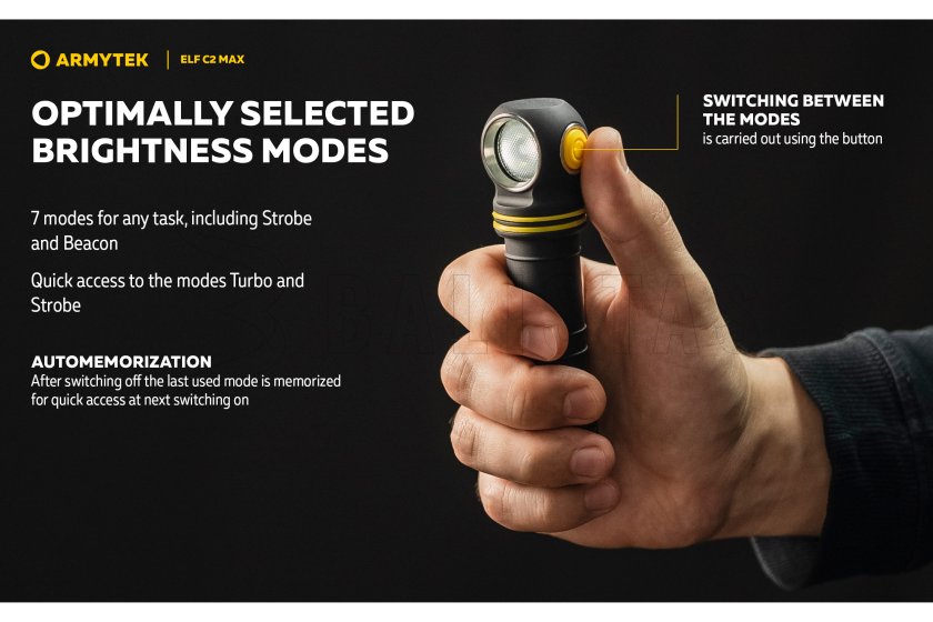 Multifunctionele zaklamp Armytek Elf C2 MAX USB-C wit licht