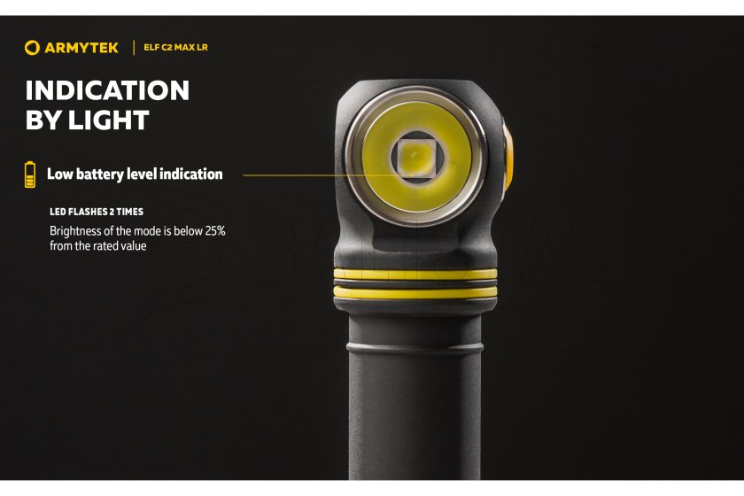 Multifunctionele zaklamp Armytek Elf C2 MAX LR USB-C wit licht