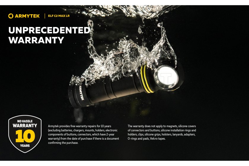 Multifunctionele zaklamp Armytek Elf C2 MAX LR USB-C wit licht