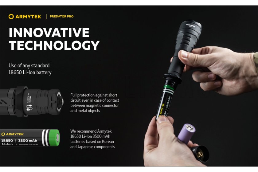 Zaklamp Armytek Predator PRO set warm light