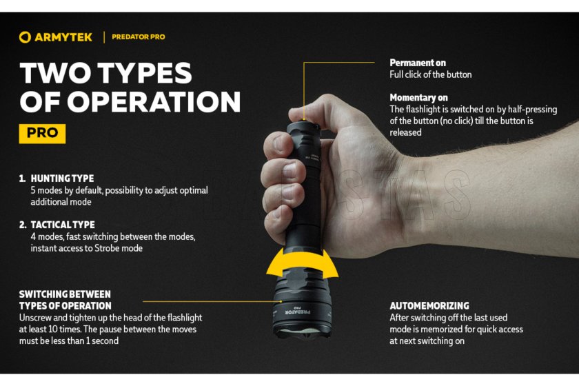Zaklamp Armytek Predator PRO set warm light