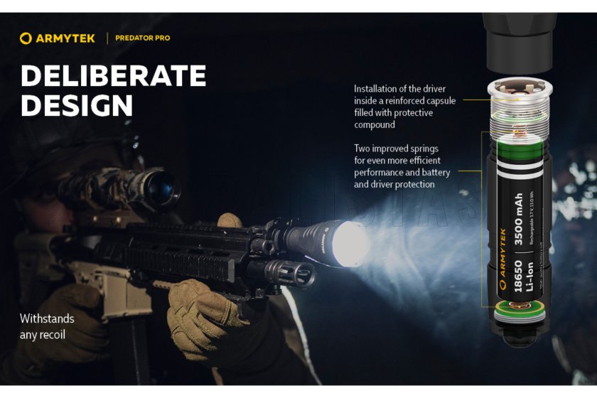 Zaklamp Armytek Predator PRO set warm light
