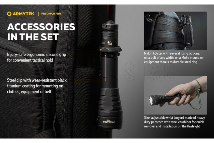 Zaklamp Armytek Predator PRO set warm light