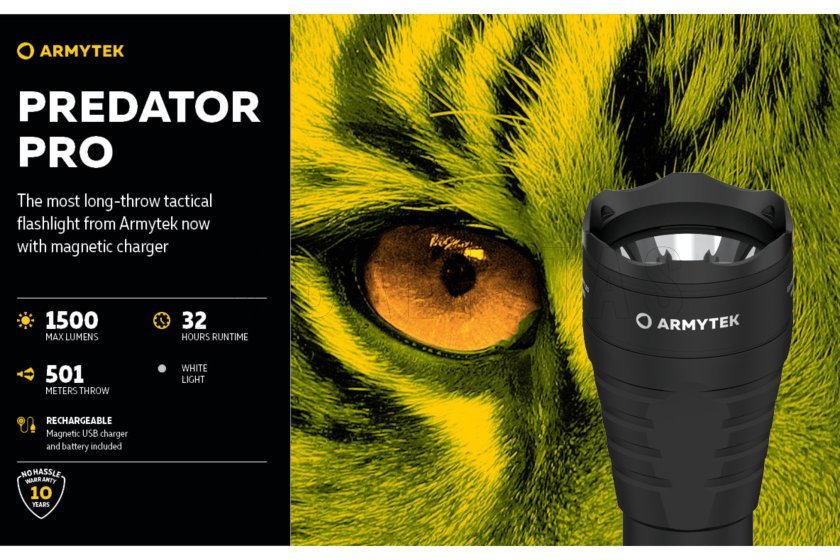 Zaklamp Armytek Predator PRO set koud licht