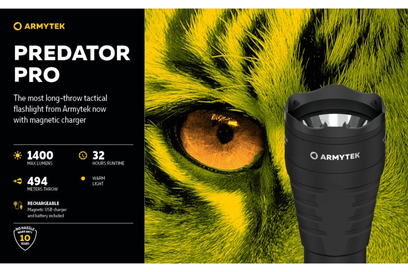Zaklamp Armytek Predator PRO set warm light
